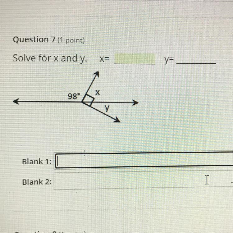 Solve for x and y. X= Y=-example-1