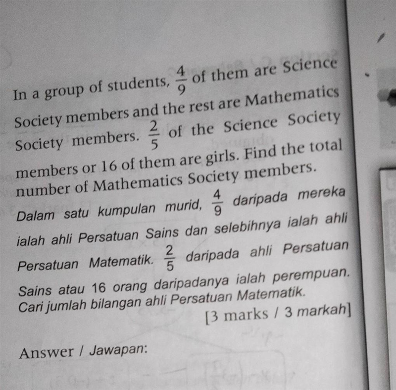 (In , (c) in a group of students of them are Science Society members and the rest-example-1