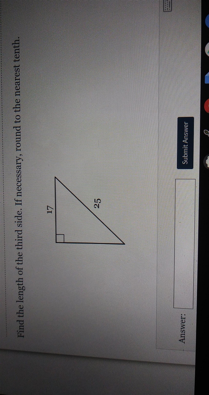 Find the length of the third side. If necessary, round to the nearest tenth.-example-1