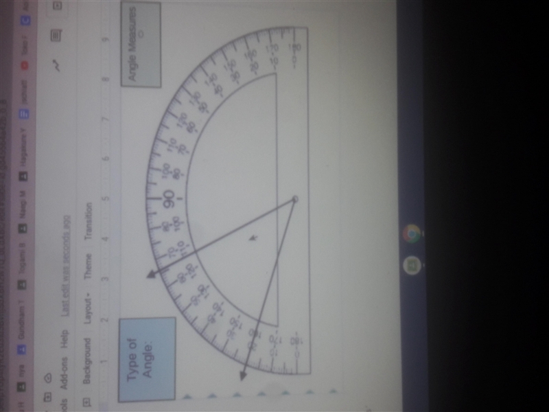 Type of angle: Angle measures:-example-1