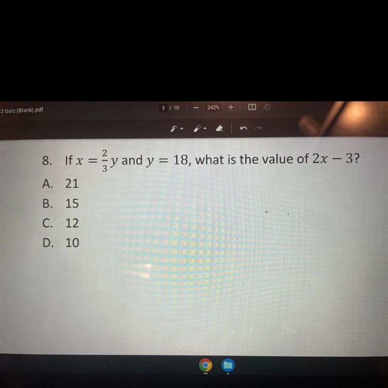 LOOK AT THE PICTURE AND FIND VALUE OF 2x-3-example-1