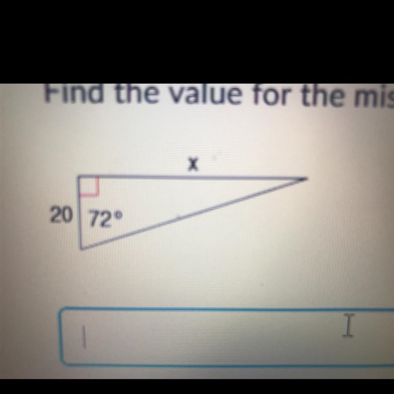 Find the value for the missing side length. Round to the nearest tenth if necessary-example-1