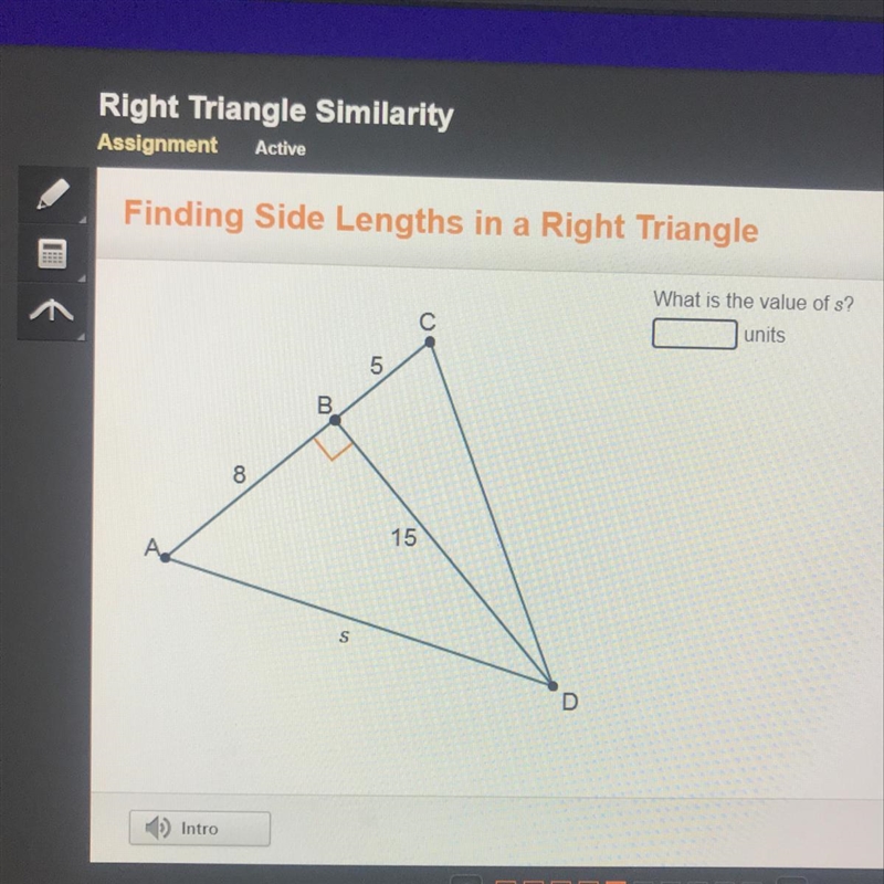 What is the value of s? ____units-example-1