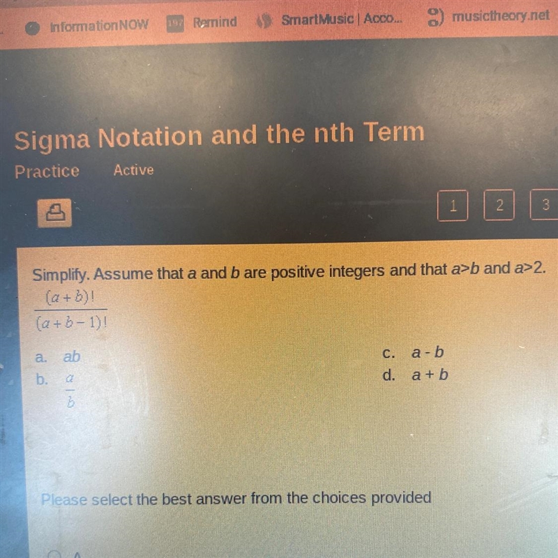 Simplify. Assume that a and b are positive integers and that ab and a>2. (a+b)! (a-example-1