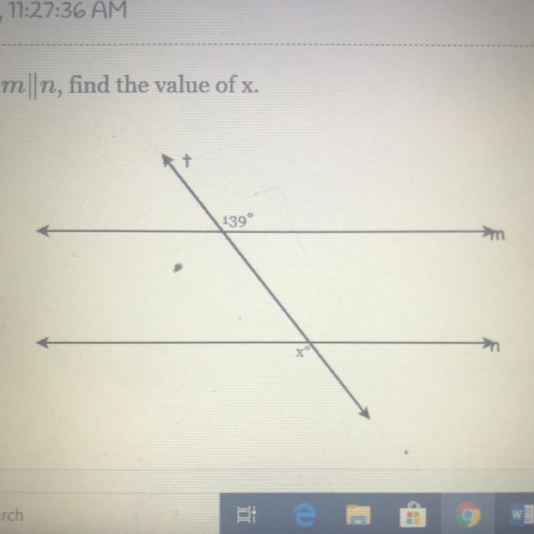 十 139° x° find the value of x.-example-1