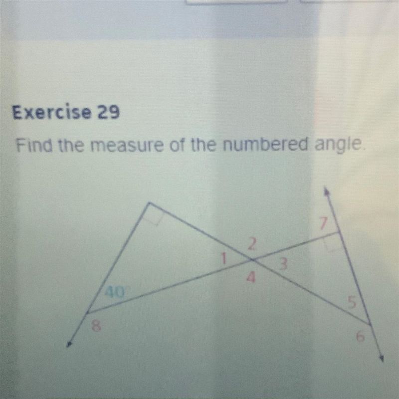 Find the measure of the numbered angle-example-1