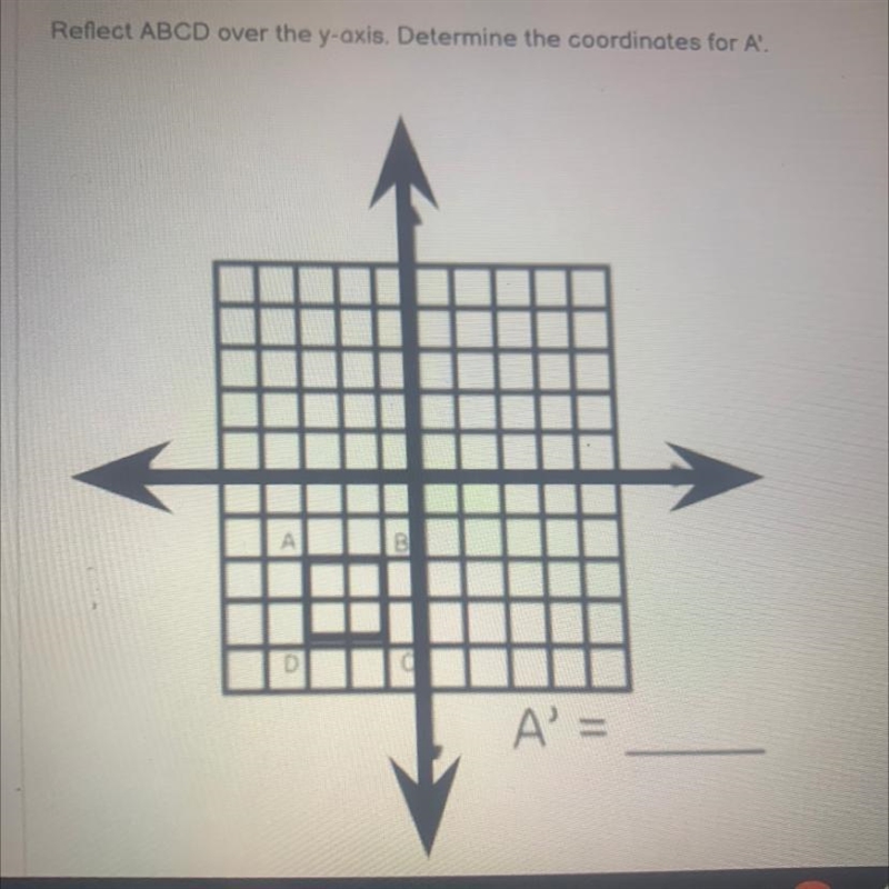 Reflect ABCD over the y-axis. Determine the coordinates for A'.-example-1