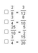 Select all that apply. Which of the following are proportions?-example-1