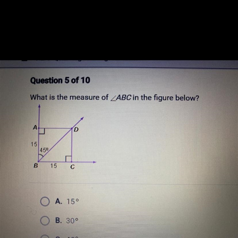 What is the measure of ABC in the figure below?-example-1