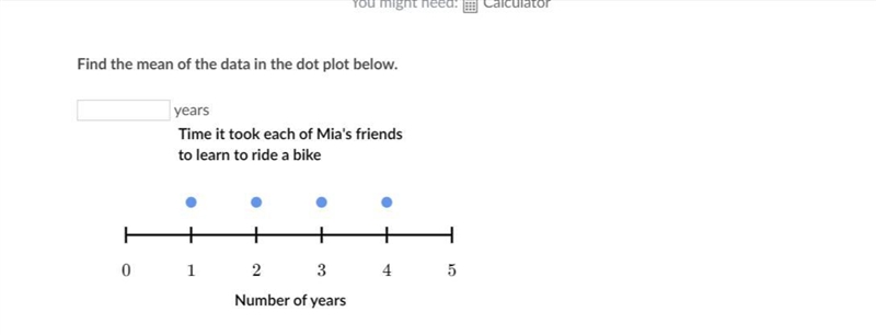 Find the mean of the data in the dot plot below.-example-1