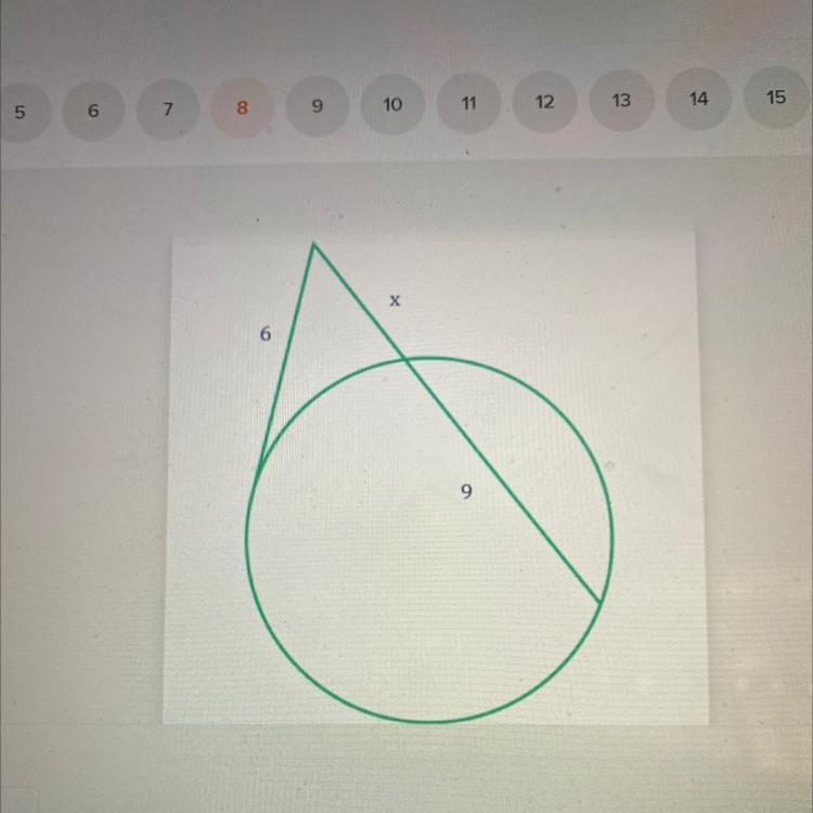 Find the value of x number on top is 6 and other is 9-example-1