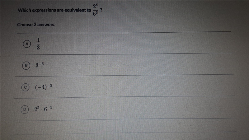 Which expressions are equivalent. Picture Provided. NO LINKS! NEED ANSWER ASAP-example-1