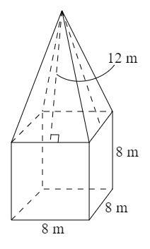 Identify the surface area of the composite figure. Anwers: S = 576 m2 S = 464 m2 S-example-1