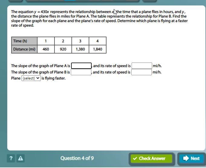 Is plane A or B faster-example-1