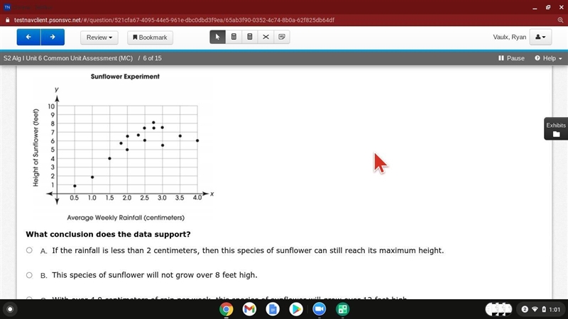 A scientist is studying the effect of rainfall on the height of a certain species-example-1