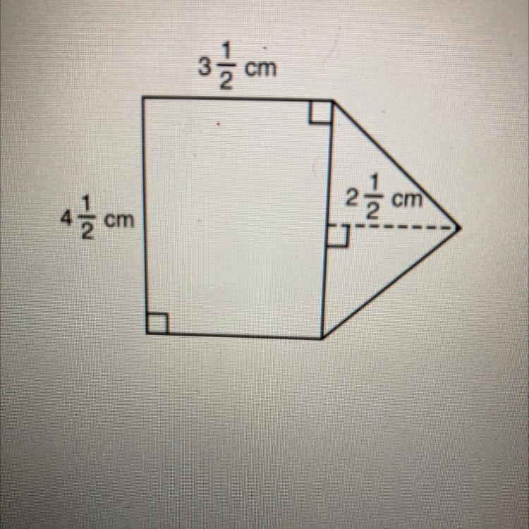 What is the area of the given figure in square centimeters? 15 3/4 21 3/8 27 39 3/8-example-1