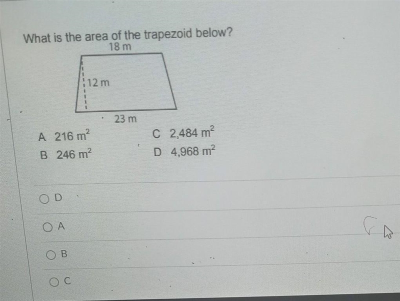 What is the area of the trapezoid below​-example-1