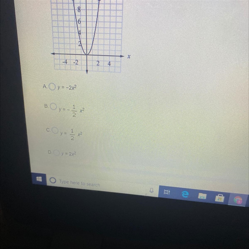 8. Which quadratic function is shown in the graph below?-example-1