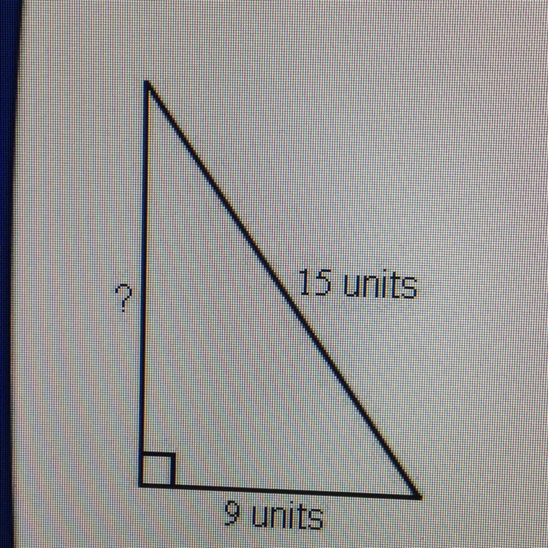 If a right angle triangle has a hypotenuse of length 15 units and a leg of length-example-1