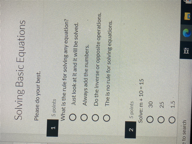 What is the rule for solving any equation? A. just look at it and it will be solved-example-1