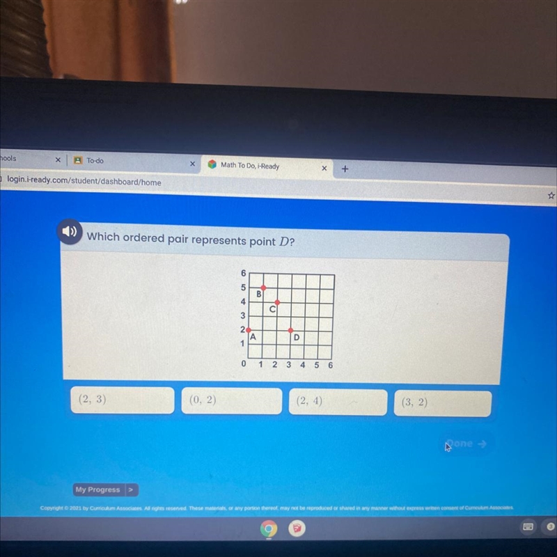 Which is the ordered pair of represents point d-example-1