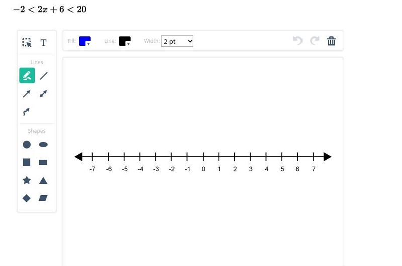 Graph the solution to this inequality on the number line.-example-1