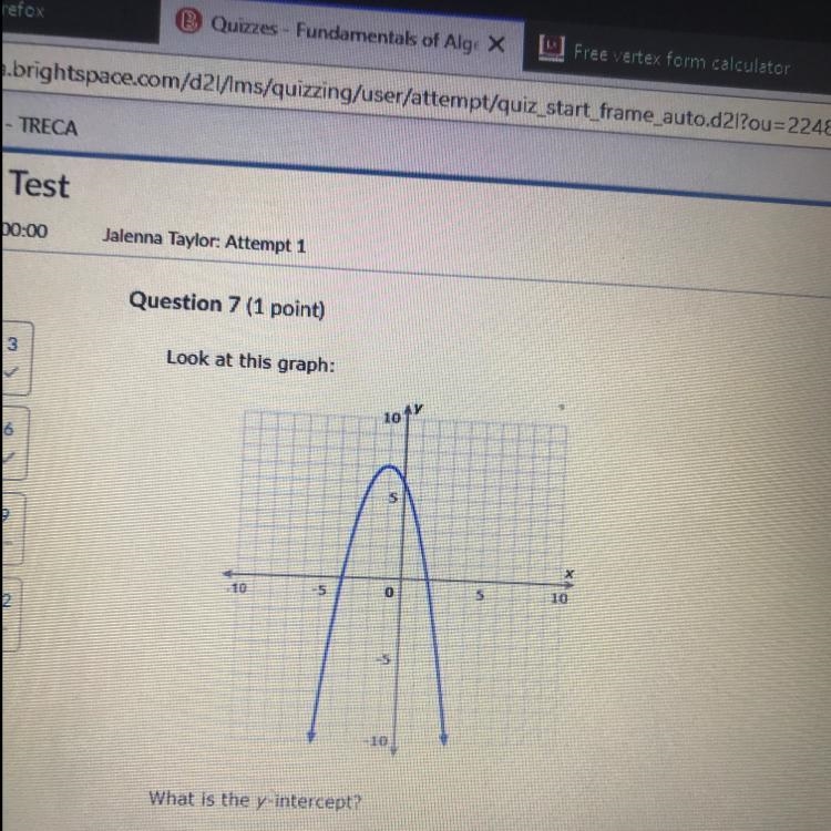 Look at this graph what is the y- intercept?-example-1