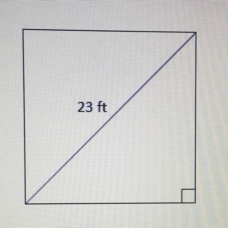 A square ceiling has a diagonal of 23 ft. Shelton wants to put molding around the-example-1