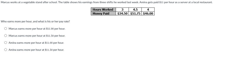 Who earns more per hour, and what is his or her pay rate?-example-1