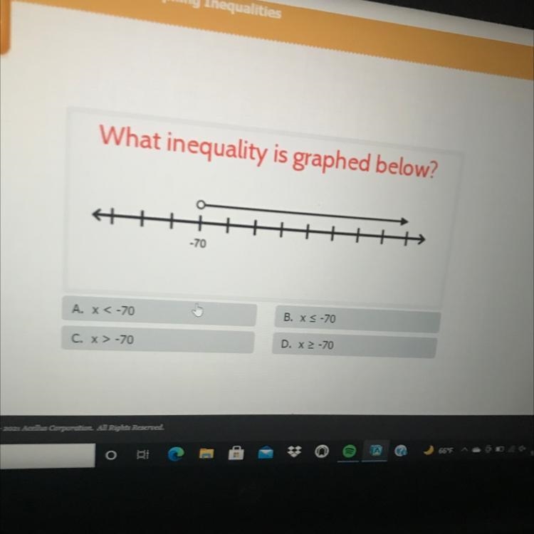 What inequality is graphed below?-example-1