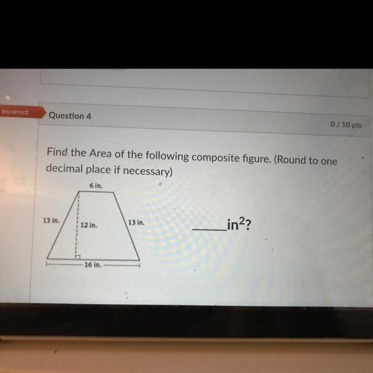 Pls help! Find the Area of the following composite figure. (Round to one decimal place-example-1