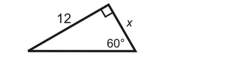 Use the figure below to determine the length of side x. Question 3 options: x = 6 x-example-1