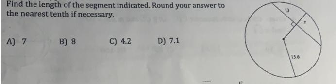 Find the length of the segment indicated. Round your answer to the nearest tenth if-example-1