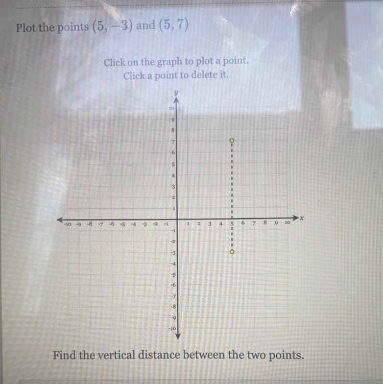 Find the vertical distance between the two points !!!!! Please answer correctly !!!!! Will-example-1