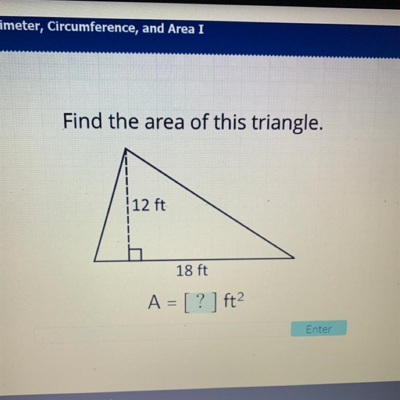 Find the area of this triangle.-example-1