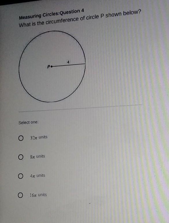 What is the circumference of circle P shown below ​-example-1