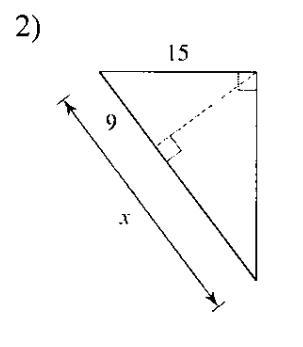 Find the missing length indicated. Leave your answer in simplest radical form-example-1