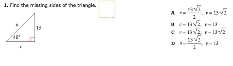 Find the missing sides of the triangle-example-1