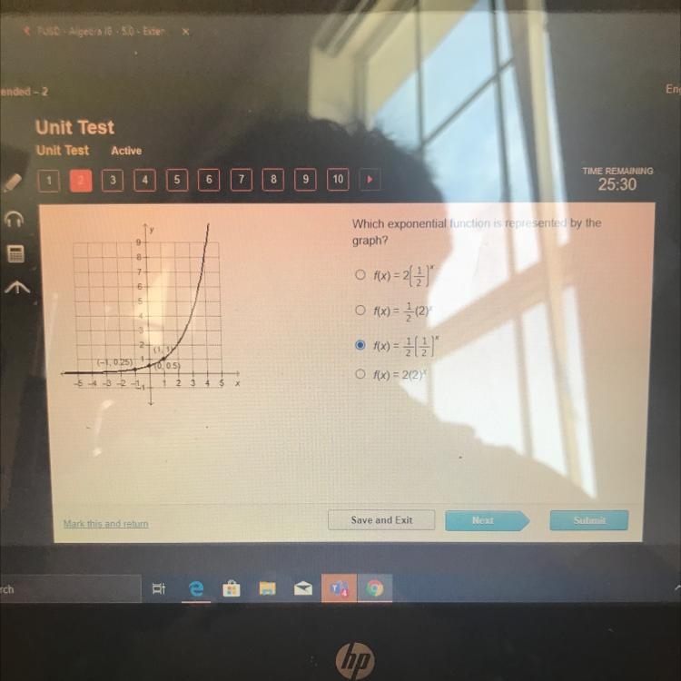 Which exponential function is represented by the graph-example-1