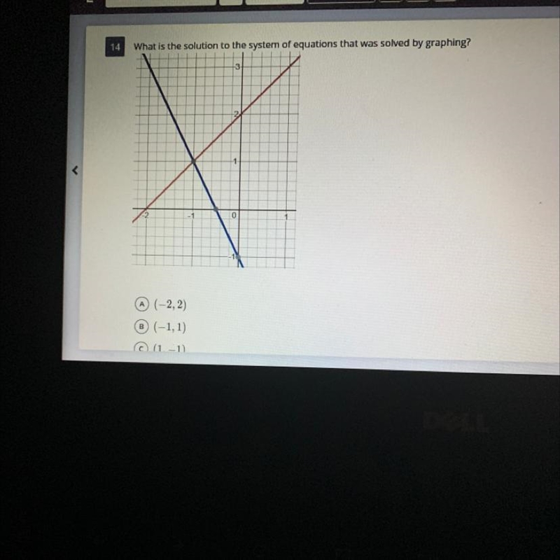 14 What is the solution to the system of equations that was solved by graphing? 0 A-example-1