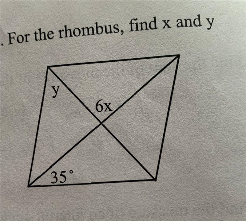 8. For the rhombus, find x and-example-1