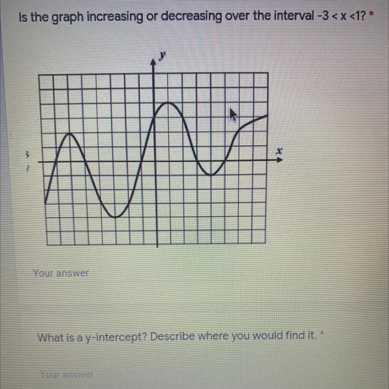 Is the graph increasing or decreasing over the interval -3 < x <1? *-example-1