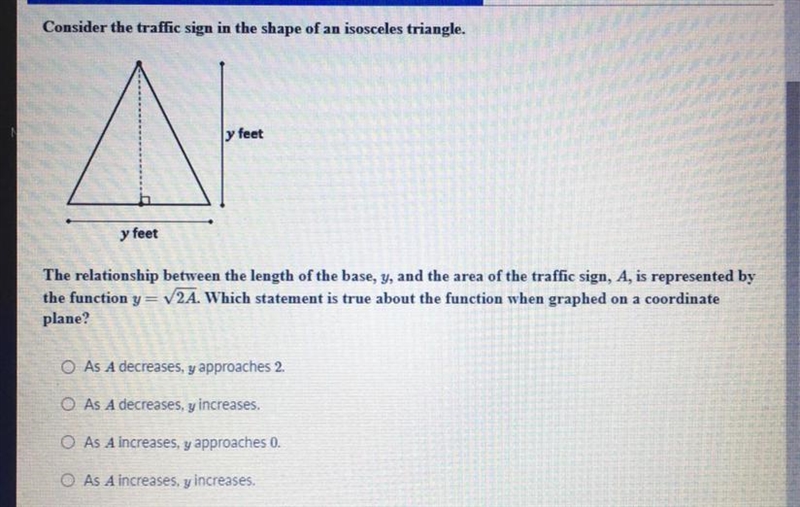 Isosceles triangle ... area and y intercept comparison. WORTH 100 points !!!!-example-1