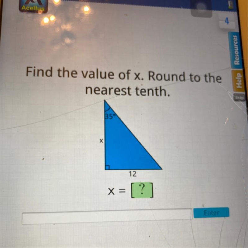 I need help to find the value of x. Round to the nearest tenth-example-1