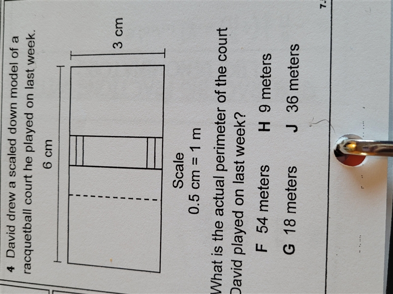 David drew a scaled down model of a racquetball court he played on last week what-example-1