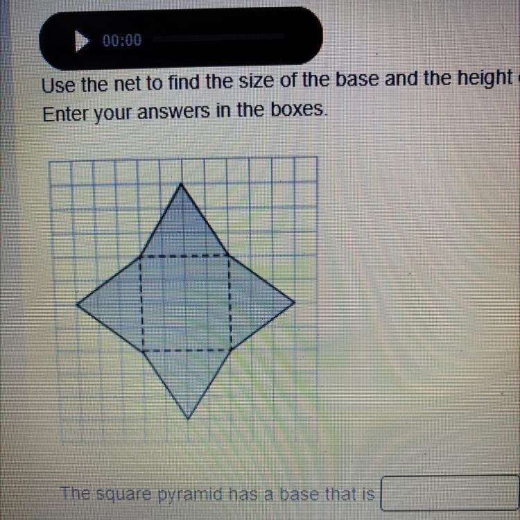 Use the net to find the size of the base and the height of each triangular face of-example-1