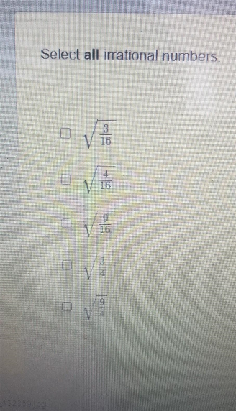 Select all irrational numbers, o​-example-1