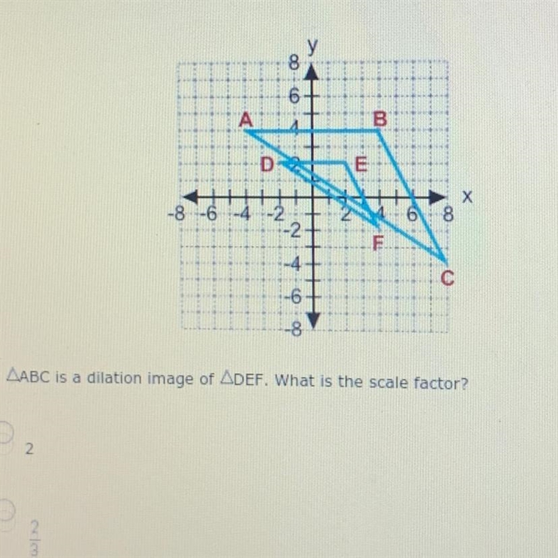 Answers: A. 2 B. 2/3 C. 1/2 D. 1/4-example-1