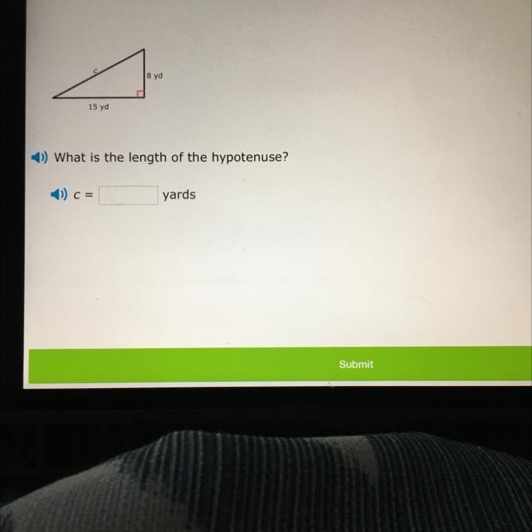 What is the length of the hypotenuse?-example-1