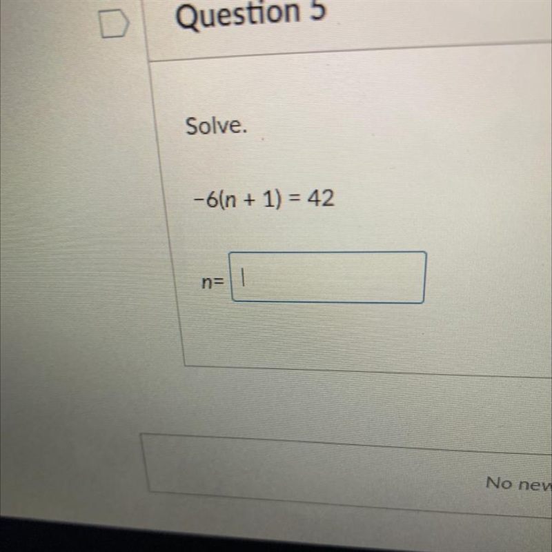 -6(n + 1) = 42 N= ???-example-1